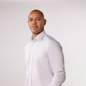 Chemise en coton stretch blanche Eden Park x Racing 92