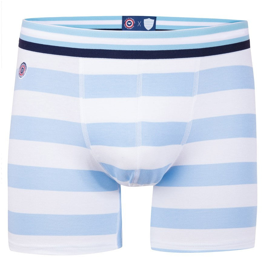 BOXER LONG RAYE BLANC CIEL R92