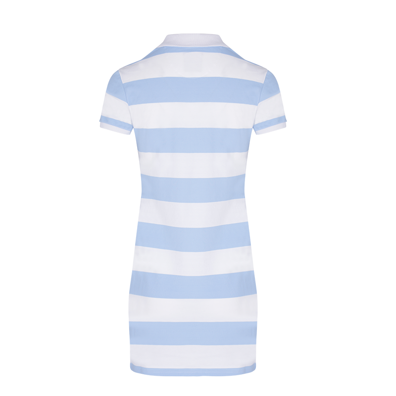 Robe MC piquée Rayée Ciel et Blanc