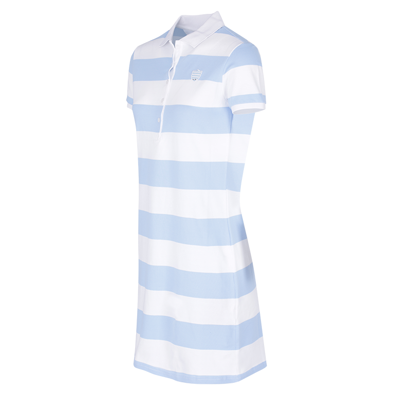 Robe MC piquée Rayée Ciel et Blanc