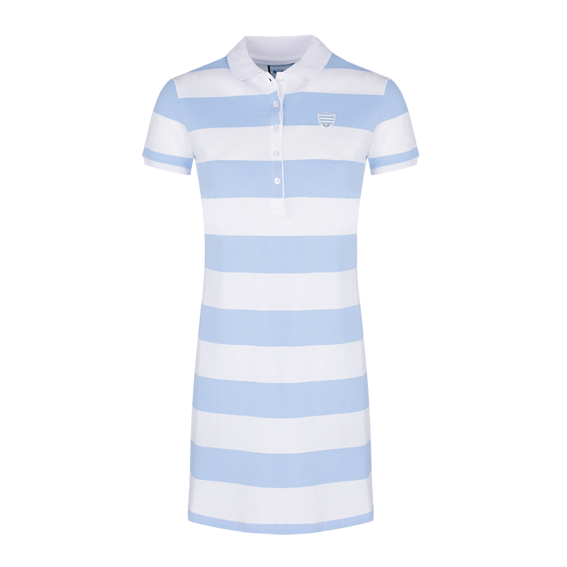 Robe MC piquée Rayée Ciel et Blanc