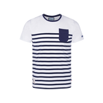 T-Shirt MC Marinière Rayé Blanc Marine