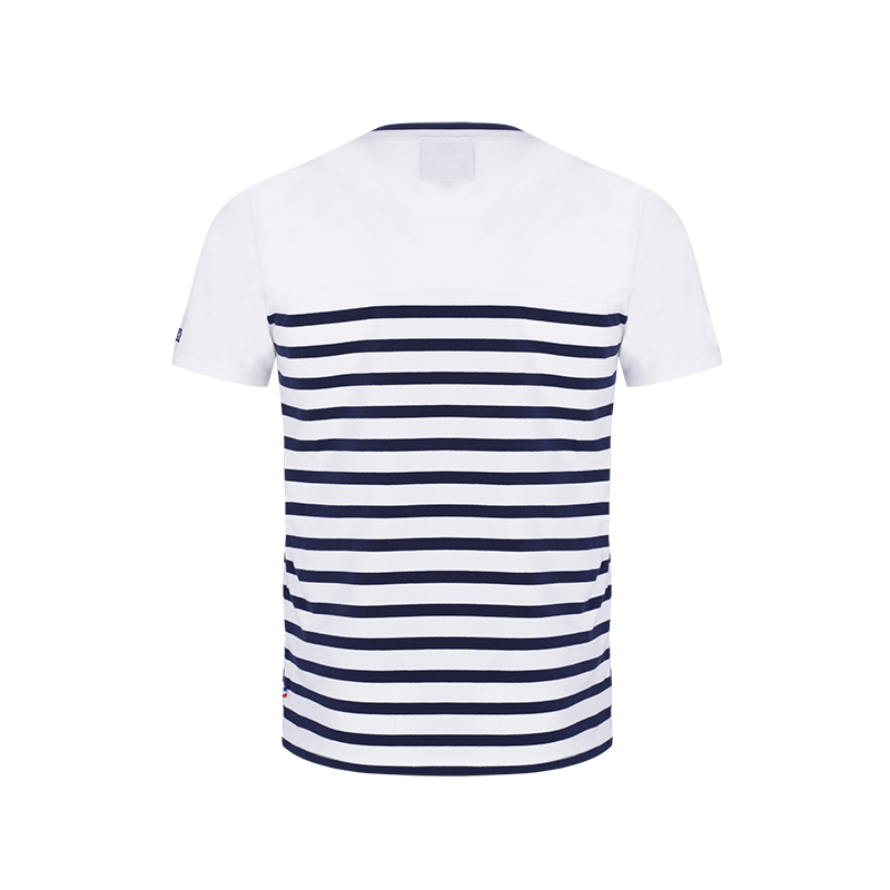 T-Shirt MC Marinière Rayé Blanc Marine