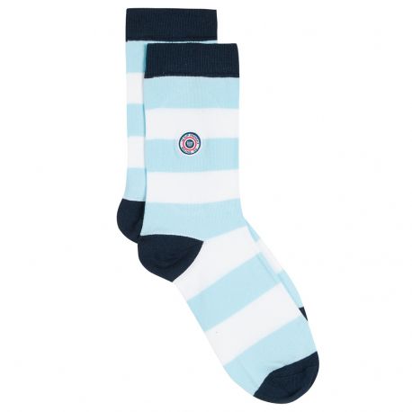Chaussettes Rayées Ciel et blanc Racing 92 x Le Slip Français