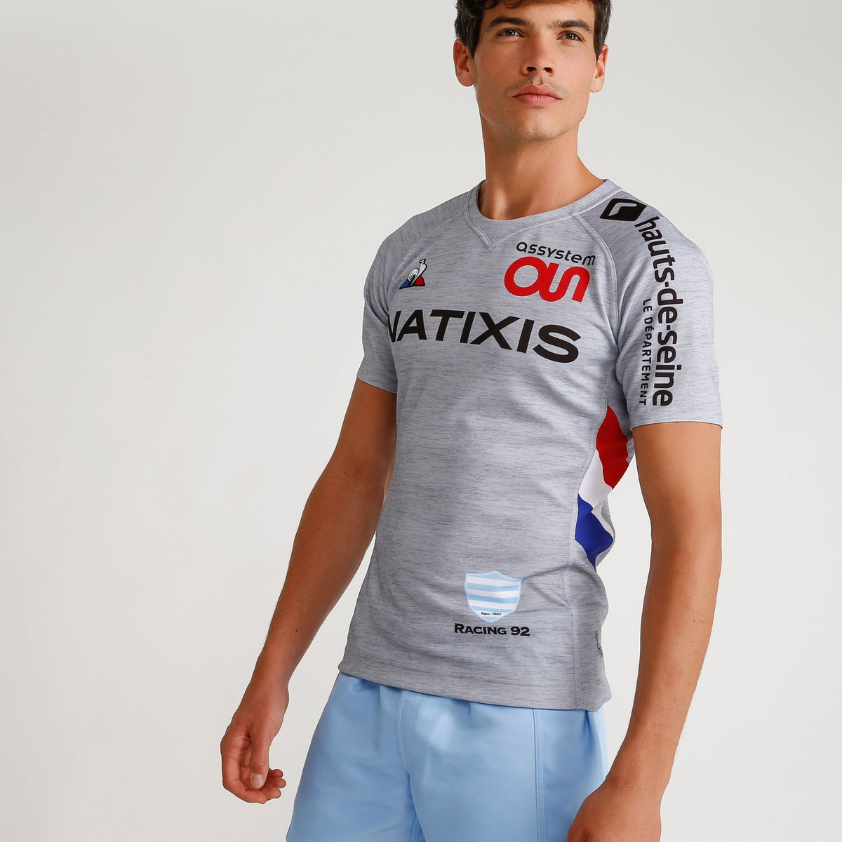 Maillot pro gris homme 19-20 Racing 92 x Le Coq Sportif