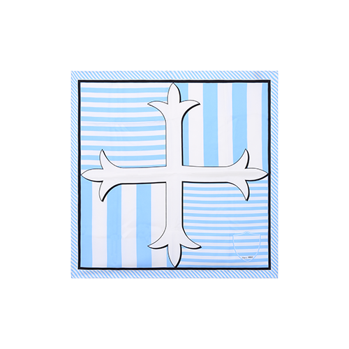 Carré de soie Racing 92 ciel et blanc